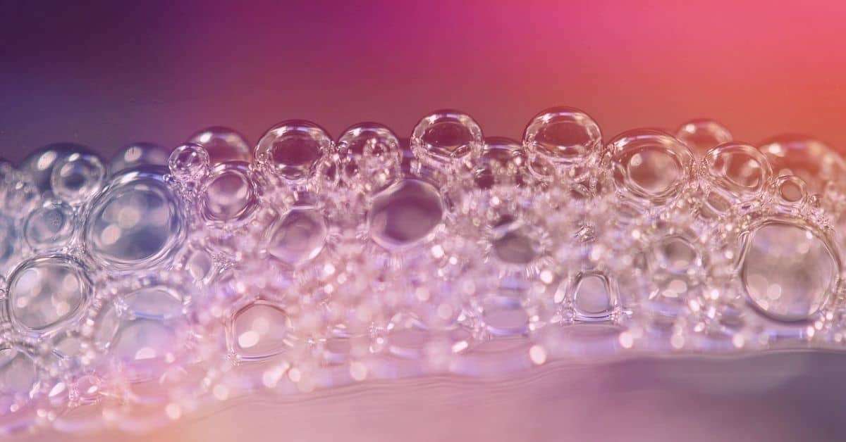 Foam bubbles on a multicolored background