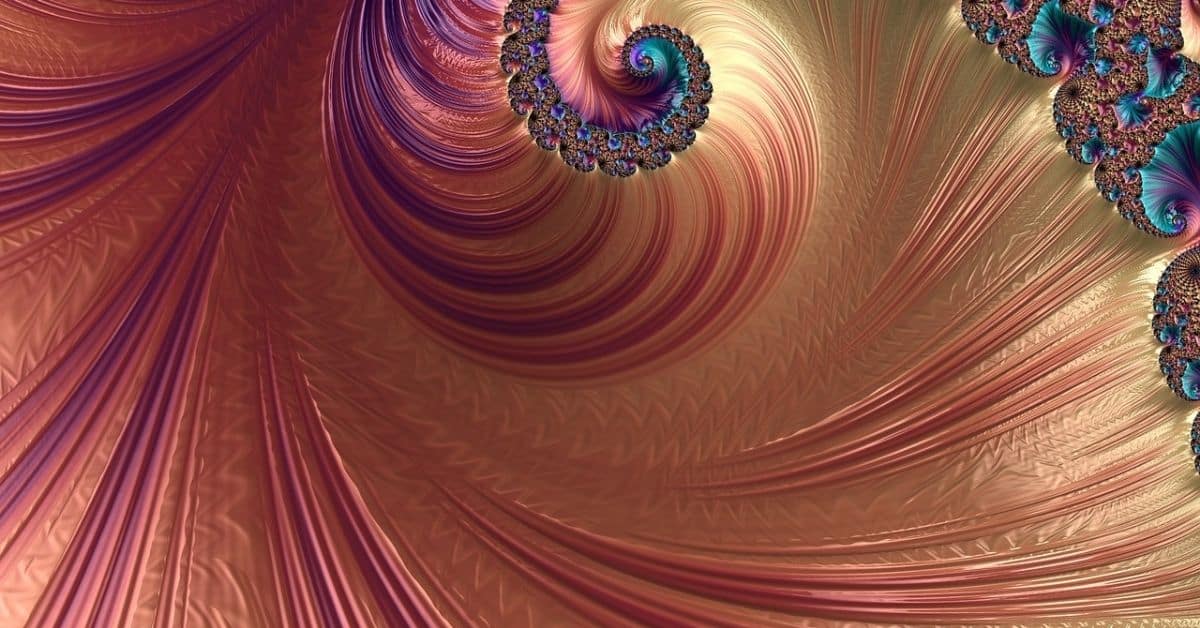 A pink and gold fractal shell pattern